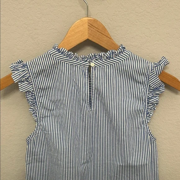 J. Crew Navy and White Ruffle Tank Top - Picture 5 of 7